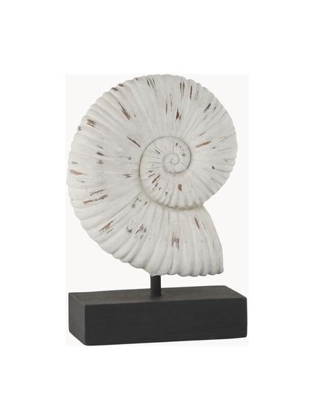 Handgemaakt decoratief object Serafina Shell, Kunststof, Gebroken wit, zwart, B 15 x H 24 cm