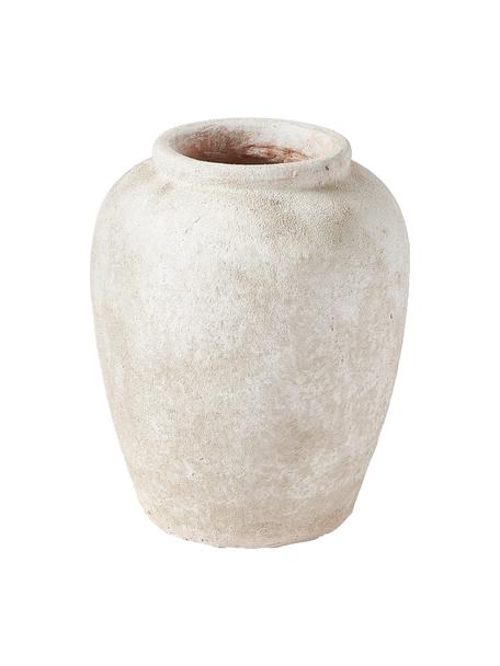 Vaso da terra con finitura sabbia Leana, Terracotta, Bianco crema, Ø 26 x Alt. 32 cm