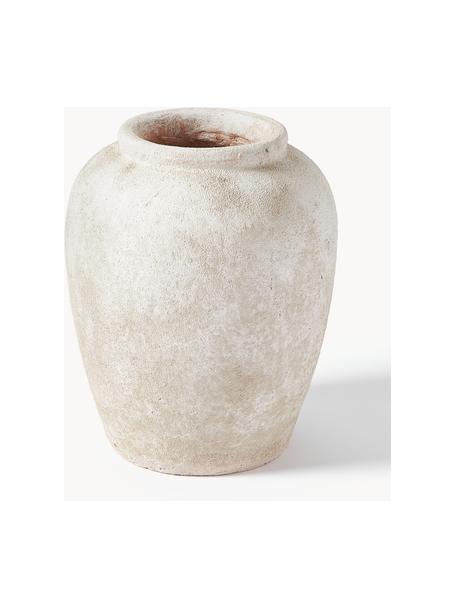Vase Leana mit Sand-Finish, H 32 cm, Steingut, Hellbeige, Ø 26 x H 32 cm