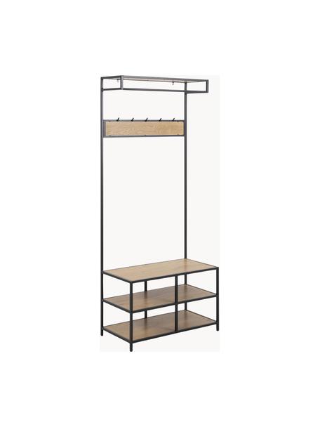 Meuble d'entrée industriel en métal Seaford, Beige dans aspect bois, noir, larg. 77 x haut. 185 cm