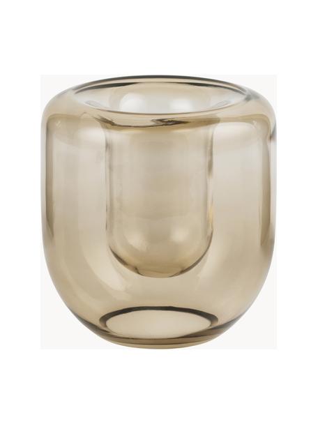 Ručne fúkaná sklenená váza Opal, V 16 cm, Fúkané sklo, Béžová, priehľadná, Ø 14 x V 16 cm