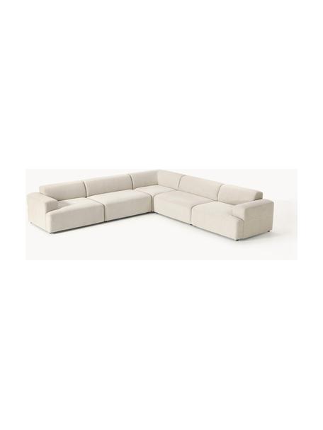 Sofá rinconera longue grande Melva, Tapizado: 100% poliéster Alta resis, Estructura: madera de pino y abeto ma, Patas: plástico. Este producto e, Tejido beige claro, An 339 x F 339 cm