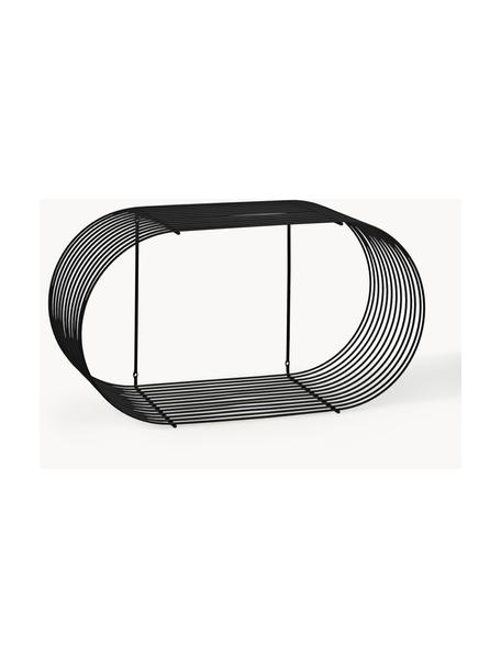 Półka ścienna z metalu Curve, S 61 cm, Metal powlekany, Czarny, S 61 x W 33 cm