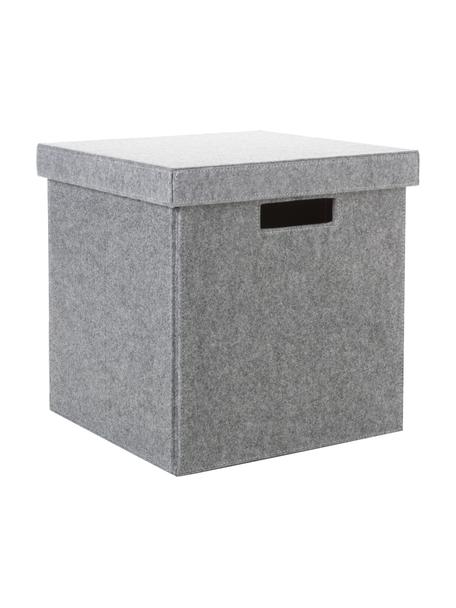 Úložná škatuľa Lena, Plsť vyrobená z recyklovaného plastu, Sivá, V 32 x Š 32 cm