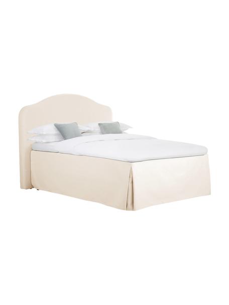 Premium boxspring bed Dahlia in crèmewit, Poten: massief gelakt berkenhout, Crèmewit, 140 x 200 cm