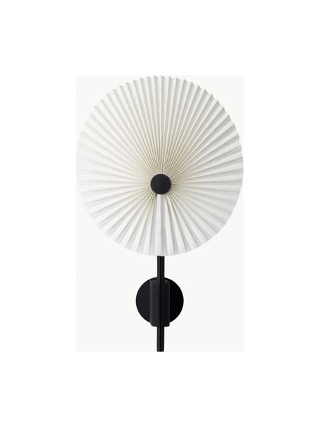 Applique grande a LED con luce regolabile Liris, Paralume: lamina in PVC con tessuto, Nero, bianco, Larg. 28 x Alt. 46 cm