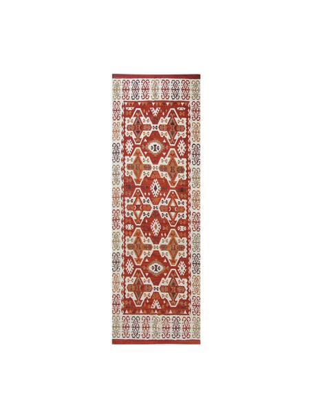 Alfombra corredor artesanal de lana Ria, 100% lana

Las alfombras de lana se pueden aflojar durante las primeras semanas de uso, la pelusa se reduce con el uso diario., Tonos rojos, An 80 x L 250 cm