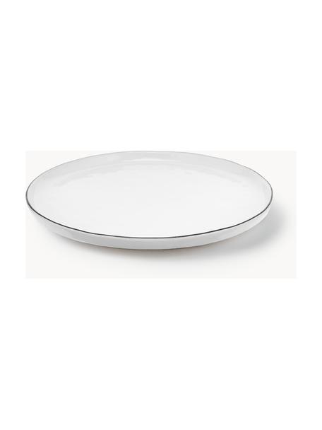 Ručně vyrobené porcelánové snídaňové talíře Salt, 4 ks, Porcelán, Bílá, Ø 22 cm