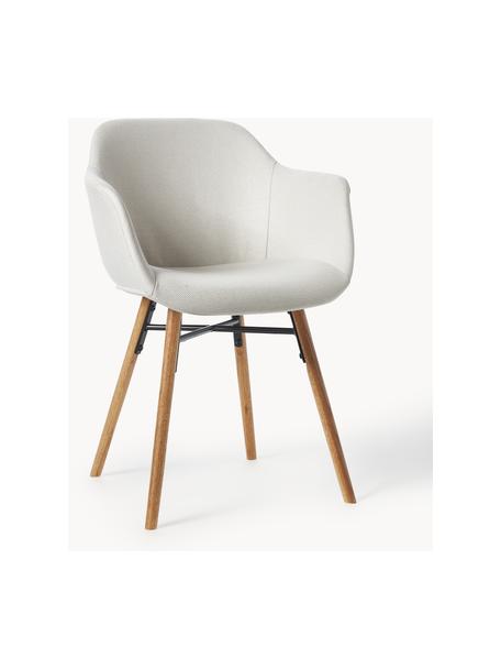 Židle s područkami s úzkým skořepinovým sedákem Fiji, Tlumeně bílá, Š 59 cm, H 55 cm