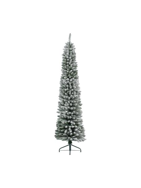 Decoratieve kerstboom Pencil, besneeuwd, Voet: gecoat metaal, Groen, wit, Ø 45 cm