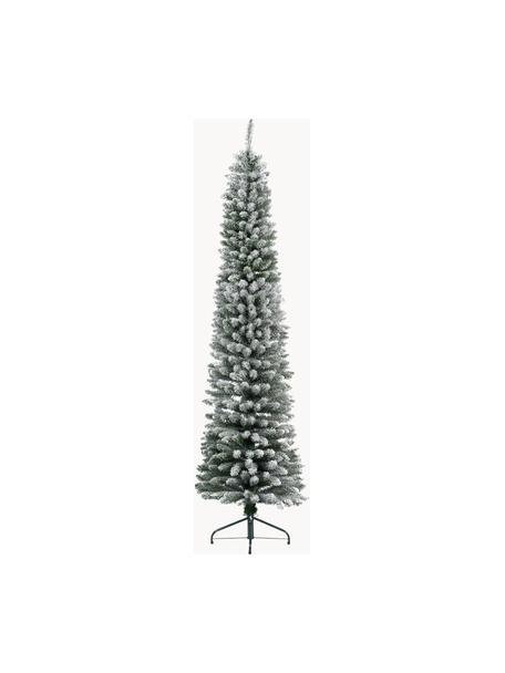 Decoratieve kerstboom Pencil, besneeuwd, Voet: metaal, Groen, wit, Ø 45 cm, H 150 cm