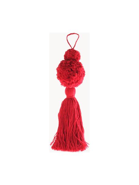 Adornos para colgar Pompon, 2 uds., Algodón, Rojo, Ø 8 x Al 37 cm