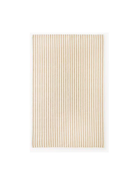 Handgewebter In- & Outdoor-Teppich Lyla, 100 % Polyester, GRS-zertifiziert, Weiß, Ocker, B 200 x L 300 cm (Größe L)