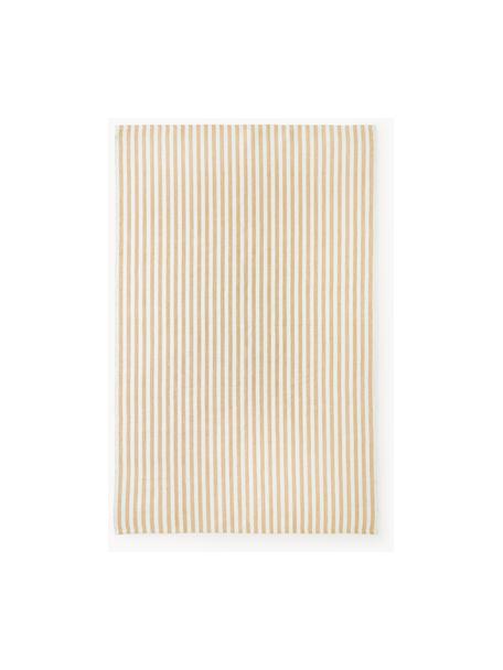 Tapis d'intérieur/extérieur tissé à la main Lyla, 100 % polyester, certifié GRS, Blanc, ocre, larg. 200 x long. 300 cm (taille L)