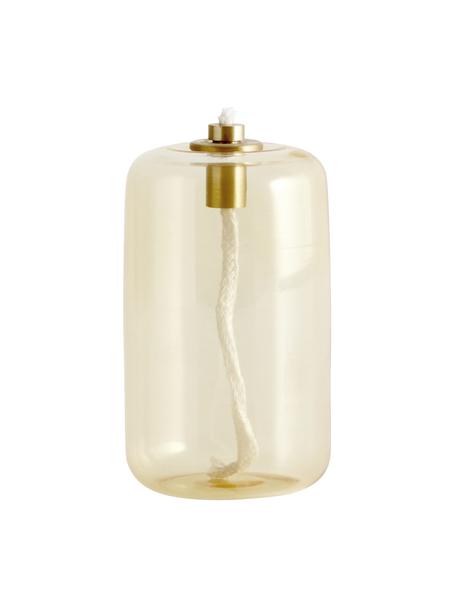 Lámpara de aceite pequeña de vidrio Nias, Vidrio, Amarillo, Ø 7 x Al 11 cm