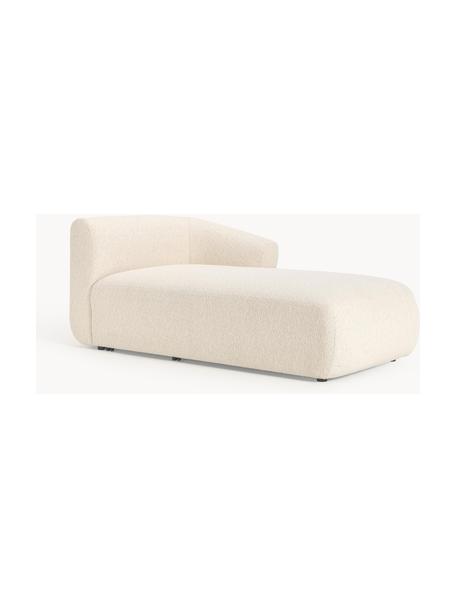 Modulo angolare in tessuto bouclé Sofia, Rivestimento: bouclé (100% poliestere) , Struttura: legno di abete rosso, tru, Piedini: plastica Questo prodotto , Bouclé beige chiaro, Larg. 185 x Prof. 92 cm, chaise longue a destra