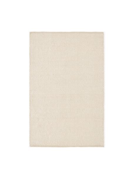 Alfombra artesanal de lana Amaro, Parte superior: 100% lana, Reverso: 100% algodón Las alfombra, Blanco crema, beige, An 120 x L 180 cm (Tamaño S)