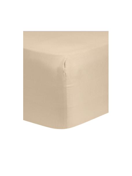 Drap-housse en satin de coton pour sommier tapissier Comfort, Taupe, larg. 90 x long. 200 cm