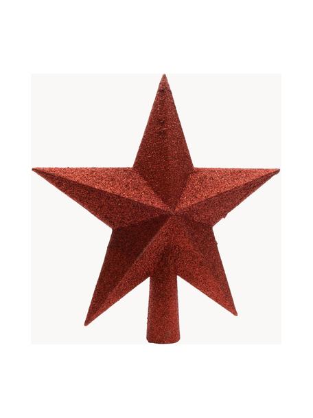 Cimier sapin incassable Morning Star, Ø 19 cm, Plastique, paillettes, Rouge de Noël, Ø 19 cm