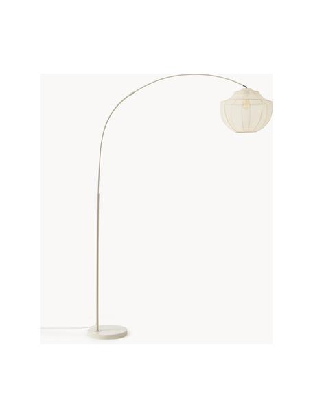 Große Bogenlampe Netzstoff Beau, Lampenschirm: Textil, Hellbeige, H 219 cm