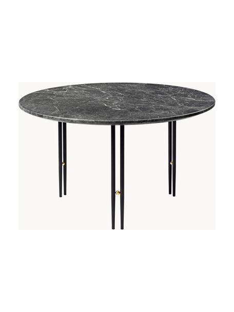Kulatý mramorový konferenční stolek IOI, Ø 70 cm, Mramorovaná tmavě šedá, černá, Ø 70 cm