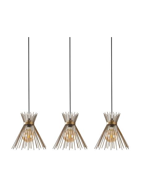 Lampada a sospensione grande di design Kirpi, Paralume: metallo rivestito, Baldacchino: metallo rivestito, Ottonato, nero, Larg. 104 x Prof. 30 cm