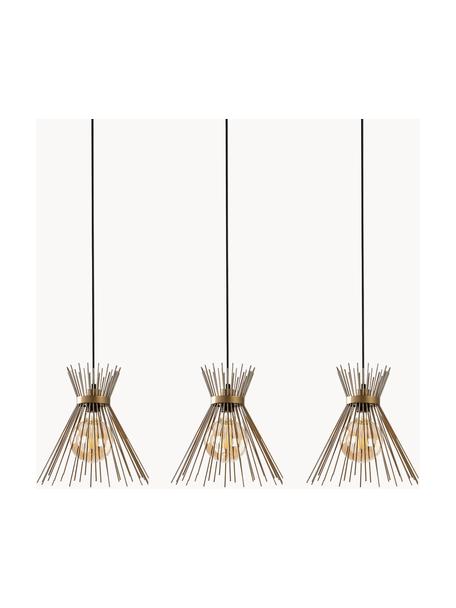 Grote design hanglamp Kirpi, Lampenkap: glas, Decoratie: metaal, beschichte, Goudkleurig, B 104 x H 63 cm