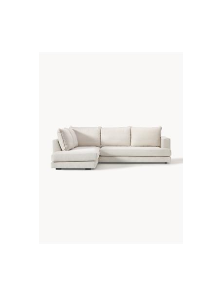 Canapé d'angle Tribeca, Tissu blanc crème, larg. 274 x prof. 192 cm, méridienne à droite