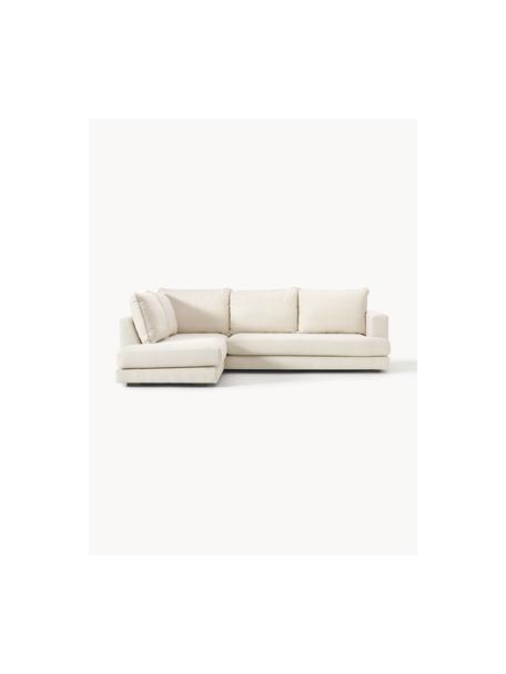 Ecksofa Tribeca, Bezug: 100 % Polyester Der hochw, Gestell: Massives Kiefernholz, Füße: Massives Buchenholz, lack, Webstoff Cremeweiß, B 274 x T 192 cm, Eckteil rechts