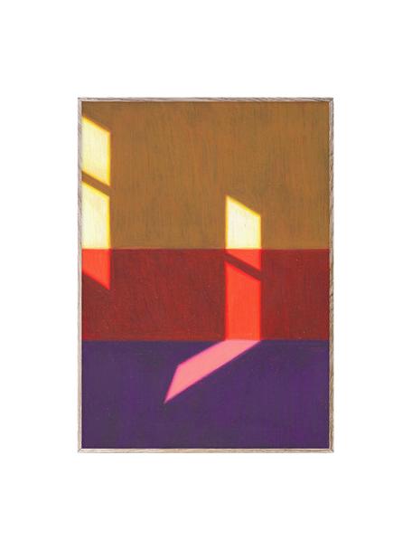 Plagát Les Vacances 02, 210 g matný papier Hahnemühle, digitálna tlač s 10 farbami odolnými voči UV žiareniu, Fialová, červená, žltá, Š 30 x V 40 cm