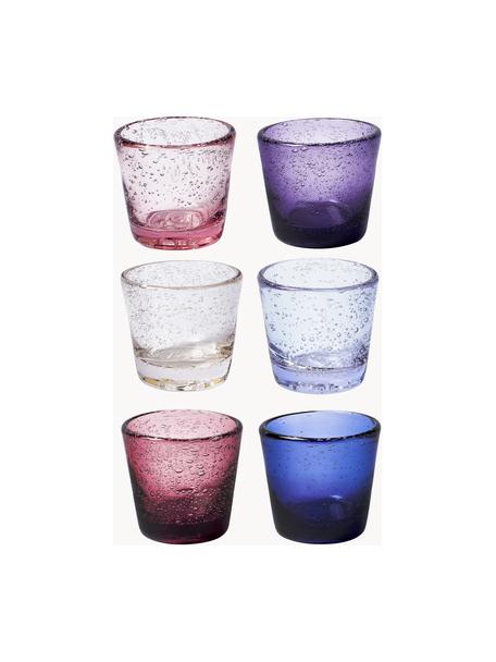 Set di 6 bicchierini con bolle d'aria decorative Cancun, Vetro, Tonalità viola, Ø 6 x Alt. 6 cm, 70 ml