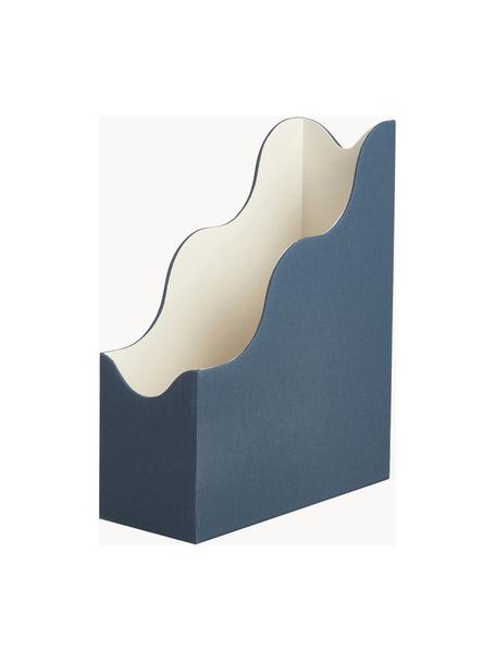 Raccoglitore verticale Magazine, Tessuto 50% cotone, 50% cartone grigio, Grigio-blu, beige chiaro, Larg. 25 x Prof. 10 cm