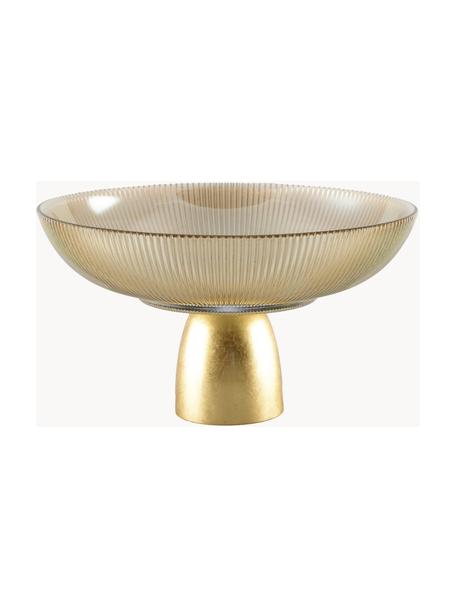 Große Deko-Schüssel Luster, Schale: Glas, Sockel: Metall, Goldfarben, Ø 25 cm