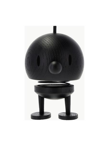 Figura decorativa Bumble, 15 cm, Madera de roble lacada, Negro, Ø 10 cm