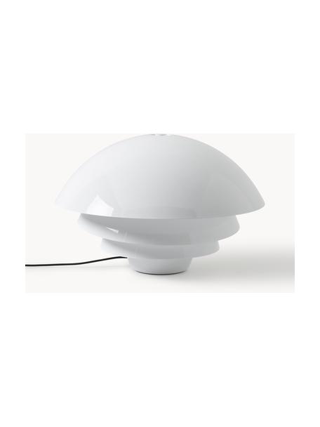 Lampada da tavolo grande con disco diffusore Visiere, Lampada: alluminio laccato, Bianco, Ø 56 x Alt. 36 cm