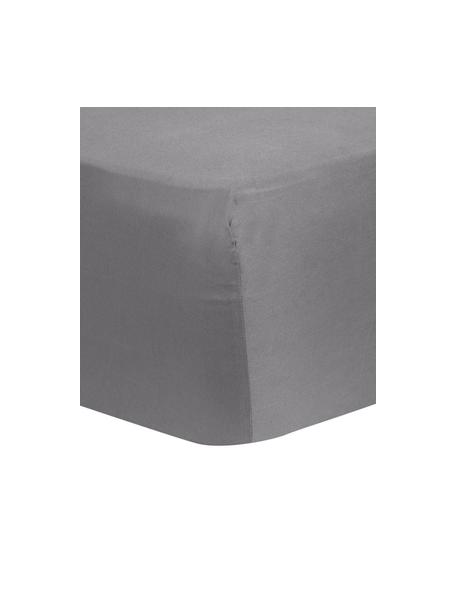 Drap-housse satin de coton gris foncé Comfort, Gris foncé, 90 x 200 cm