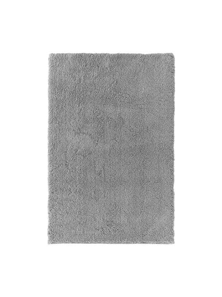 Pluizig hoogpolig vloerkleed Leighton in grijs, Bovenzijde: microvezels (100% polyest, Onderzijde: 70% polyester, 30% katoen, Grijs, B 120 x L 180 cm (maat S)