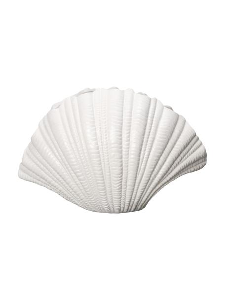 Grote vaas Shell in wit, Kunststof, Wit, B 31 x H 21 cm