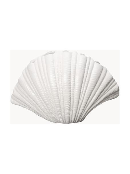Grote design vaas Shell in wit, Kunststof, Wit, B 31 x H 21 cm