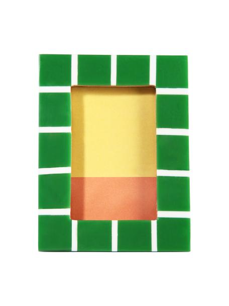 Cornice fotografica mini Check, Cornice: materiale sintetico, Verde, Larg. 8 x Alt. 11 cm