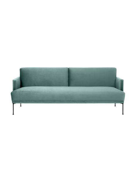 Sofá cama de terciopelo Fluente (3 plazas), Tapizado: terciopelo (poliéster de , Estructura: madera de pino maciza, Patas: metal con pintura en polv, Terciopelo verde claro, An 220 x Al 86 cm