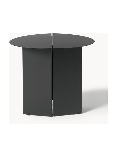 Mesa auxiliar redonda Oru, Acero inoxidable, pintura en polvo, Negro, Ø 50 x Al 40 cm