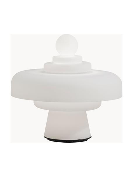 Lampada da tavolo a LED fatta a mano Regina, Paralume: vetro, Struttura: vetro, metallo rivestito, Bianco, Ø 49 x Alt. 45 cm