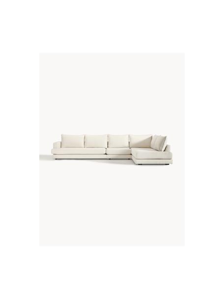 Canapé d'angle XL Tribeca, Tissu blanc crème, larg. 405 x prof. 228 cm, méridienne à gauche