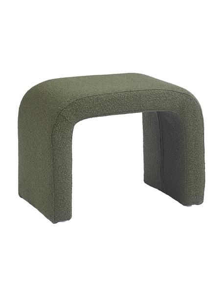 Bouclé-Hocker Penelope, Bezug: Bouclé (100 % Polyester) , Gestell: Metall, Sperrholz, Bouclé Grün, B 61 x H 46 cm
