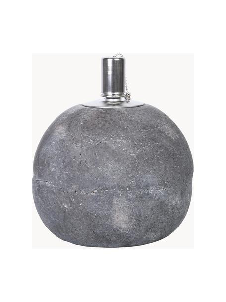 Olielamp Raw van beton, Beton, edelstaal, Grijs, zilverkleurig, Ø 18 x H 21 cm