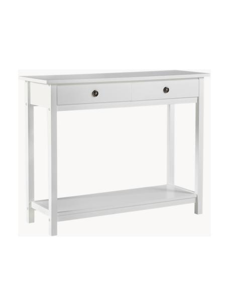 Consolle in legno di pino Ditti, Struttura: legno di pino, Bianco, Larg. 104 x Alt. 83 cm