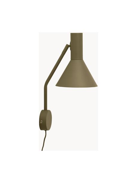 Verstellbare Design Wandleuchte Lyss, Khaki, T 18 x H 42 cm