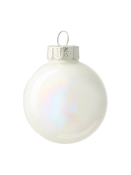 Ensemble de boules de Noël blanches Evergreen, Verre, Blanc, irisé, Ø 4 cm, 16 pièces