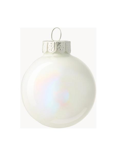 Bolas de Navidad Evergreen, Vidrio, Blanco iridiscente, Ø 4 cm, 16 uds.